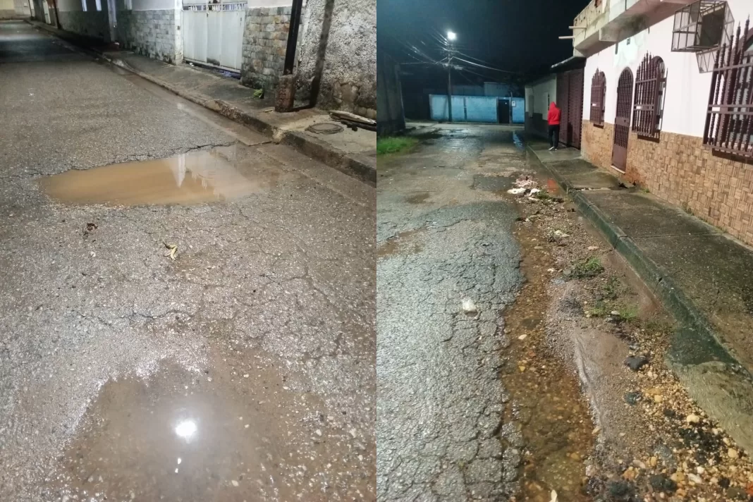 Calles de Barrio Oeste I siguen deterioradas y con agua empozada