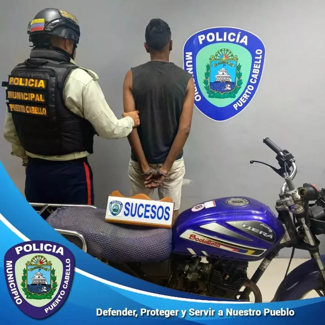 PM capturó a un individuo que hurto una motocicleta