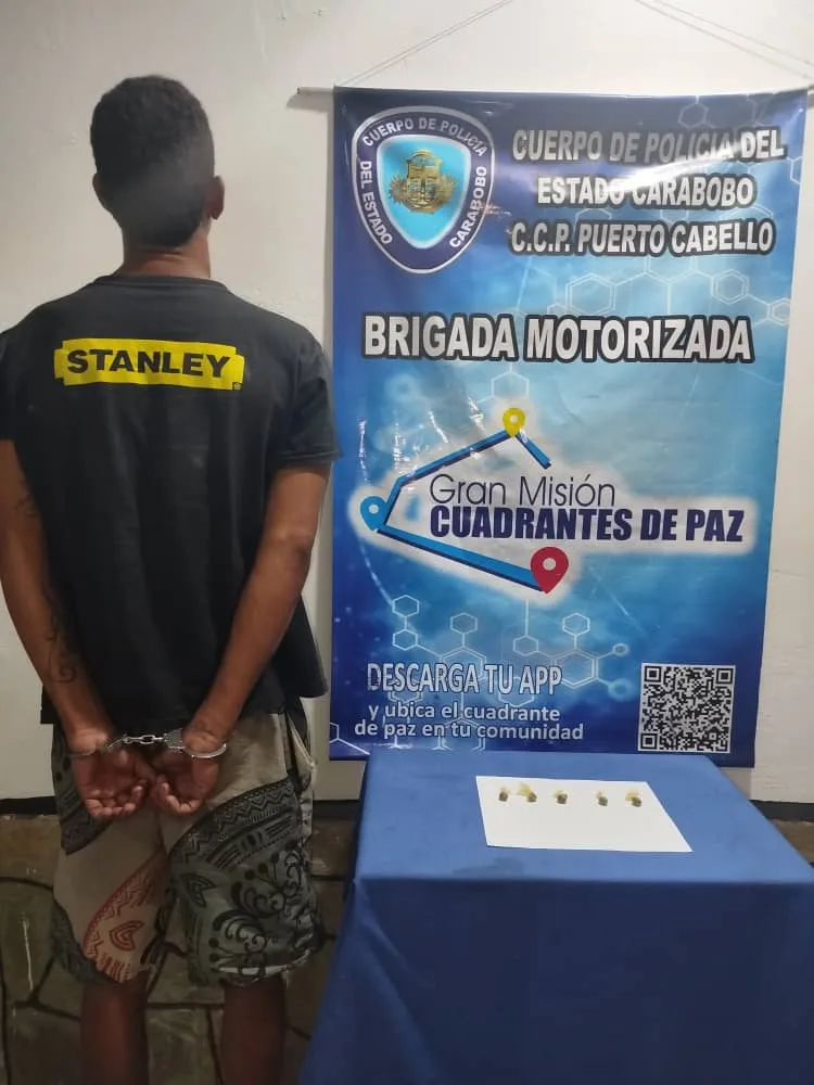 Hombre aprendido en Puerto Cabello por posesión de droga