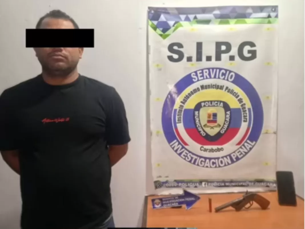 Sujeto detenido en Guacara por disparar contra mujer