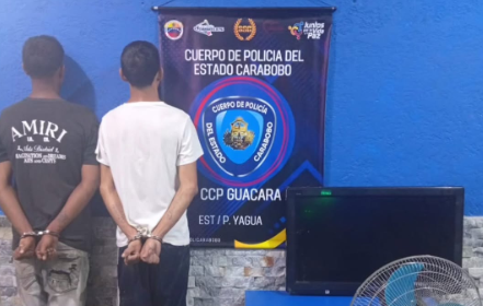 Capturan a sujetos que roban electrodomésticos en Guacara