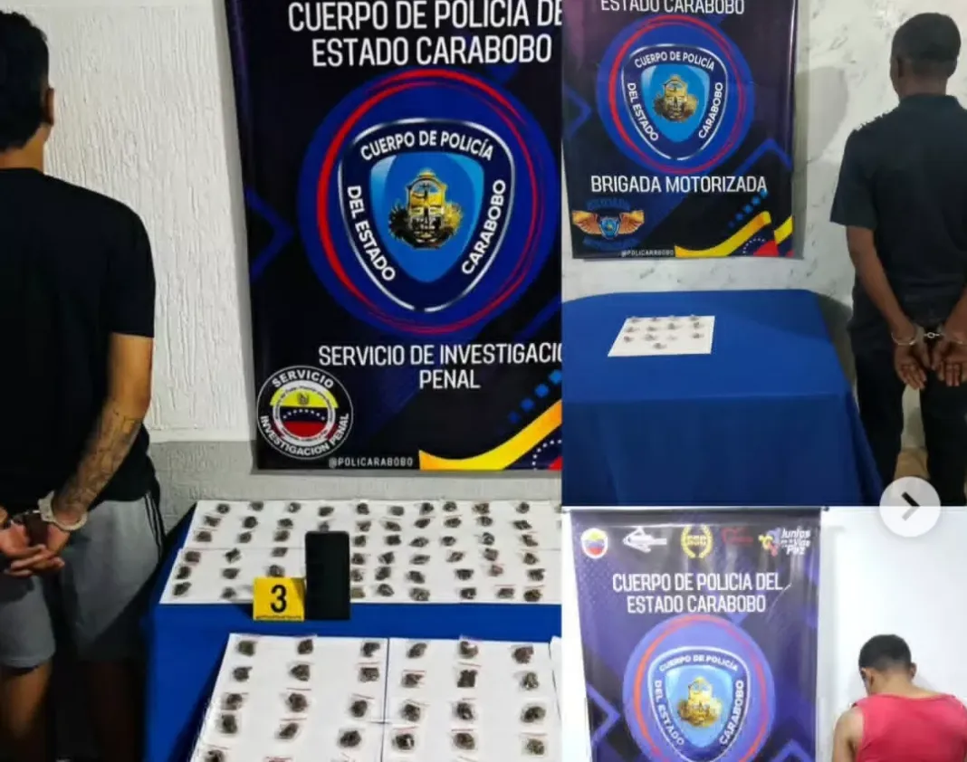Capturados tres sujetos con droga en el estado Carabobo Capturados tres sujetos con droga en el estado Carabobo