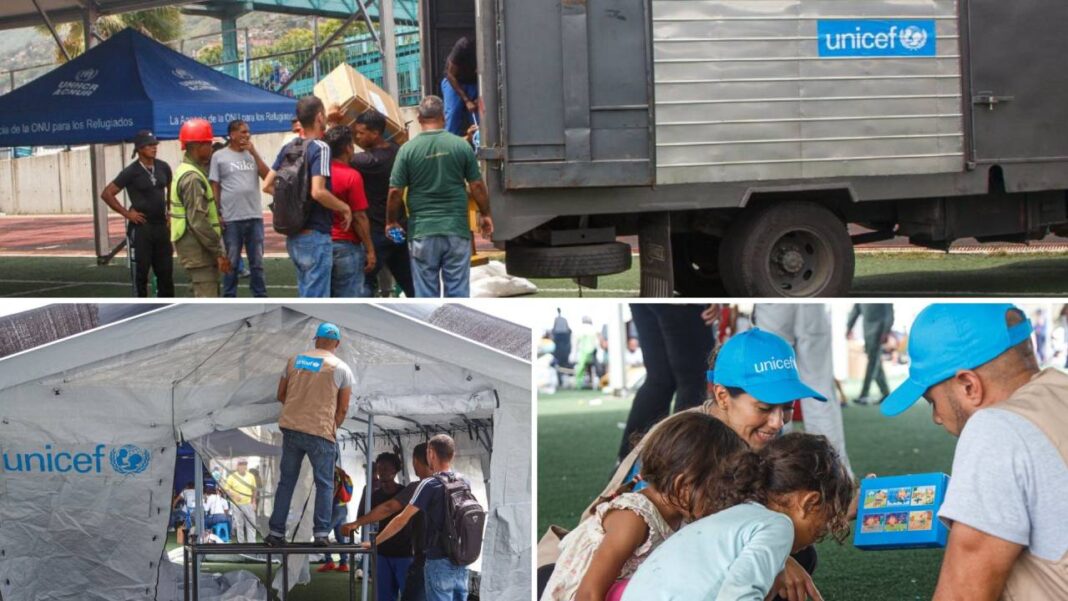 Unicef despliega atención integral a familias en campamentos transitorios