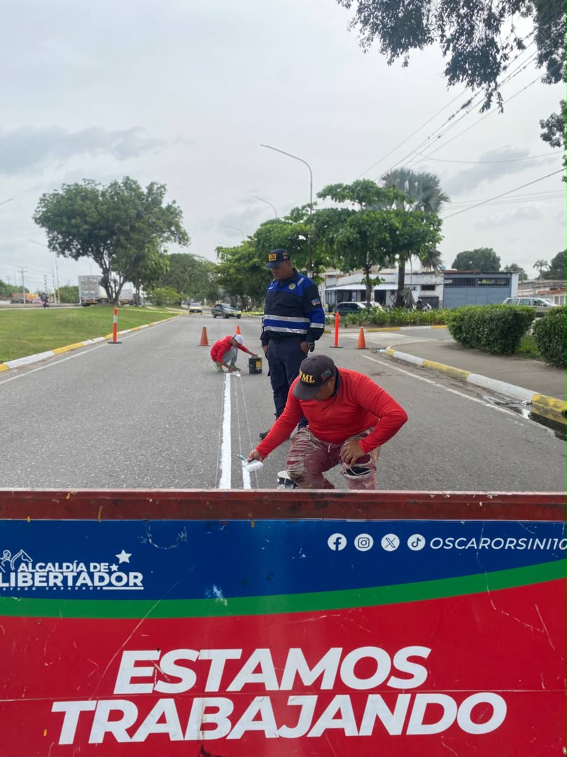 Realizaron demarcación y señalización en 990 metros lineales en Libertador