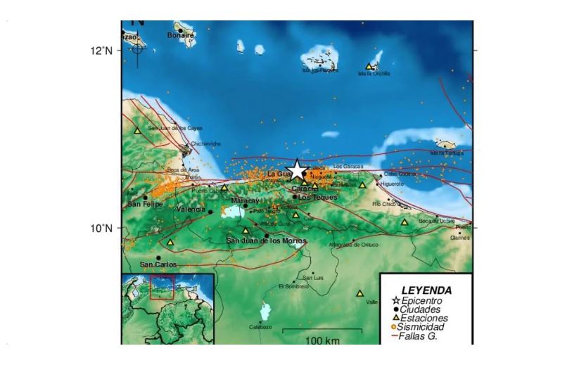 Sismo de magnitud 4 se sintió en La Guaira