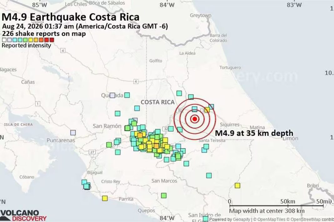 Dos fuertes terremotos afectaron a Costa Rica