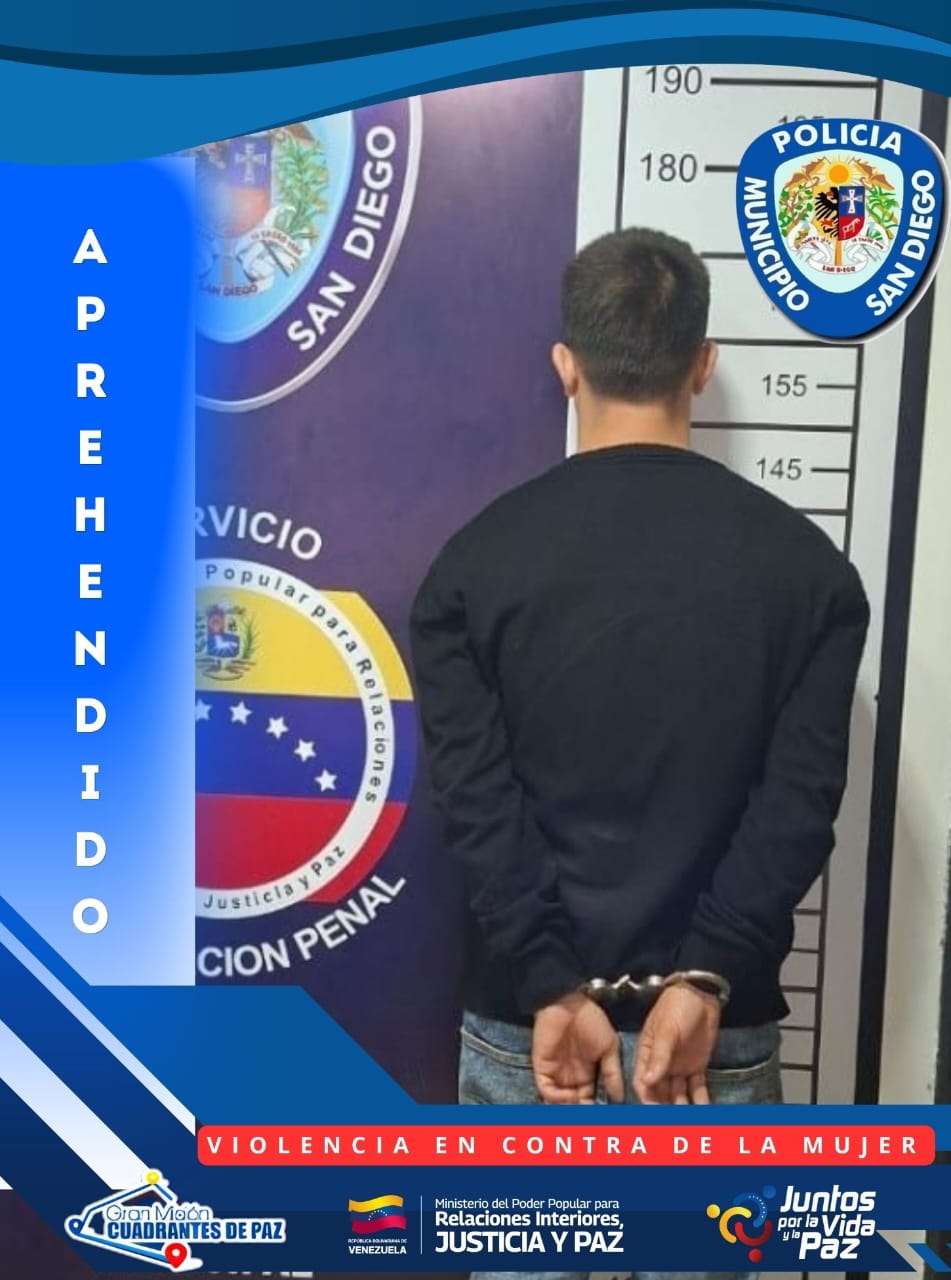 Policía de San Diego aprehendió en flagrancia a un sujeto por violencia de género