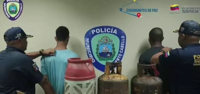 Detenidos dos jóvenes por presunto robo de bombonas de gas en Puerto Cabello