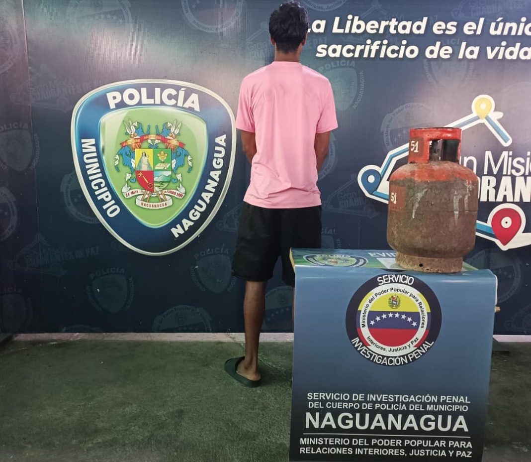Detenido sujeto por hurto de bombona en Naguanagua