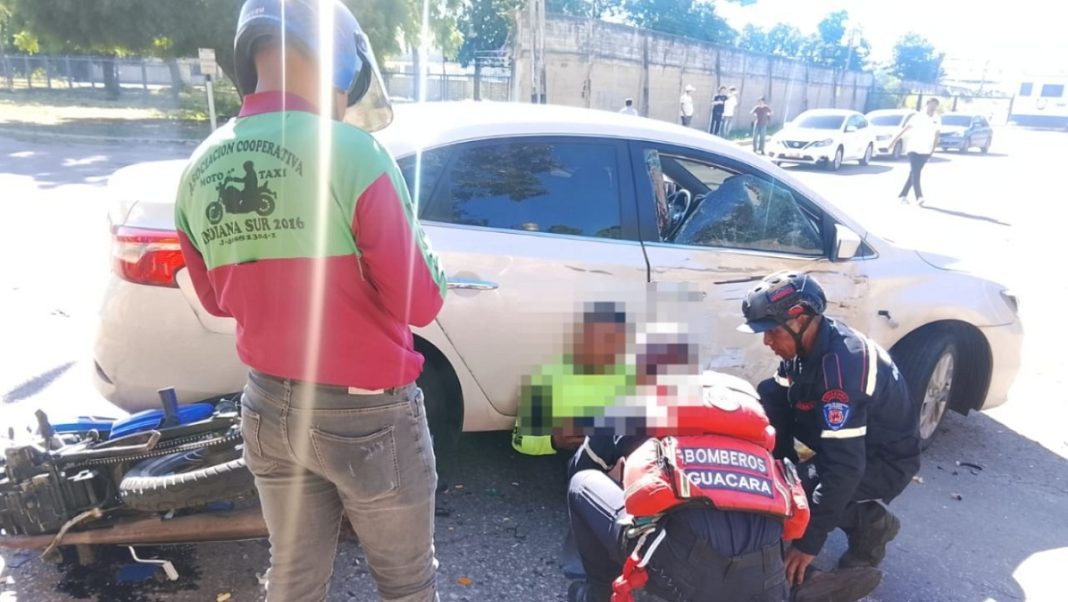 Motorizado resultó herido tras colisión en la carretera Guacara-San Joaquín