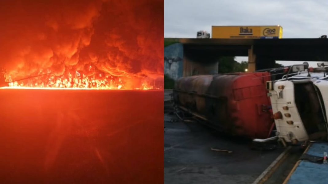 Volcamiento de cisterna genera fuerte retención en la autopista Valencia-Campo Carabobo