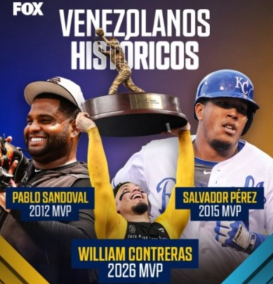 Contreras se une a dos carabobeños como MVP de la Serie Mundial