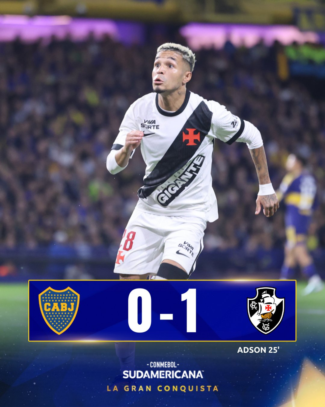 Vasco da Gama se hizo fuerte como visitante y venció a Boca
