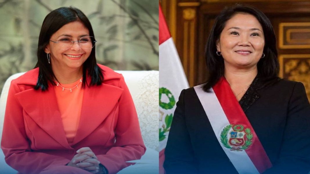 Delcy Rodríguez conversó con Keiko Fujimori para abordar el retorno de venezolanos desde Perú